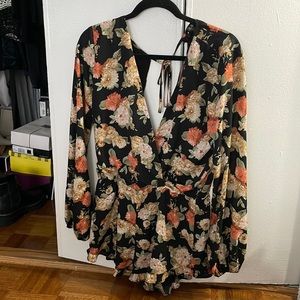 Floral long sleeve romper
